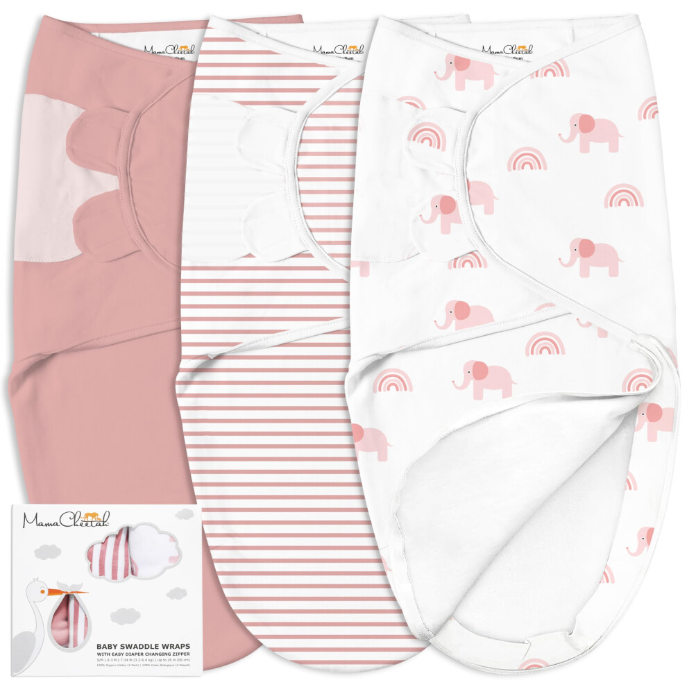 Baby Swaddle Blanket With Zipper Newborn Swaddle Sack Baby Swaddles Sleep Sack 0-3 Months Baby Swaddle Wrap With Easy Change Zipper Fo Mama Cheetah