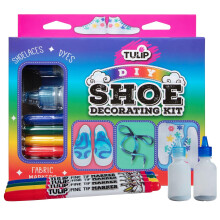 TULIP Schoenversieringsset Fashion Kicks Made Easy Inclusief tie-dye flesjes Stoffenstiften Leuk cadeau-idee Knutselfeest Favoriet Regenboogpalet