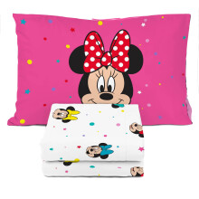 Sunny Side Up Disney Minnie Mouse Twin Set - Set de lenjerie de pat pentru copii din 3 piese include coperta de perna - Super moale Rainbow Dots