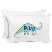Sunny Side Up Dino Roar 2 Pack Reversible Pillowcases - Dobbeltsidet pude dækker børn Super Soft Dinosaur Bedding