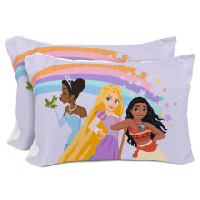 Sunny Side Up Disney Princess 2-pak vendbare pudebetr?k - Dobbeltsidet pudebetr?k Funktioner Moana Belle & Rapunzel Kids Superbl?dt senget?j