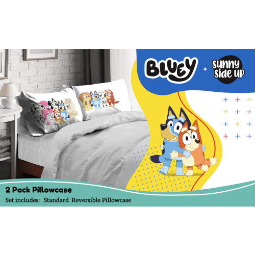Bluey & Bingo 2 Πακέτο Αναστρέψιμες Μαξιλαροθήκες - Διπλής Όψης Καλύμματα Μαξιλαριών 1