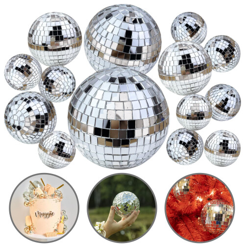 14 PCS Bolas de Disco para Decoração de Bolos 1.18-2.76 polegadas Festa Temática