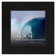 Americanflat 4x4 Picture Frame in Black - Engineered Wood Photo Frame with Shatter-Resistant Glass and Easel - Square Picture Frame for Wall and Table