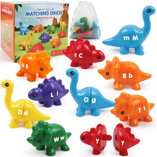 GKDoms Alphabet Dinosaurs Matchende Letters Toy 26 Pcs Dobbeltsidet ABC-dinosaur med store bogstaver sm? bogstaver og Snap Fine Motor Game Presch