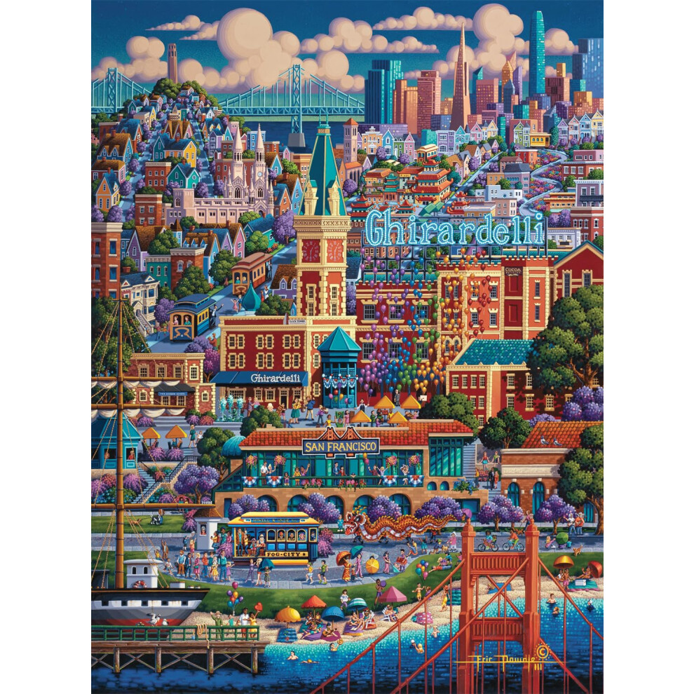 Buffalo Games - Dowdle - City By The Bay - Puzzle Da 1000 Pezzi Per Adulti Impegnativo Puzzle Perfetto Per Serate Di Gioco - Dimensioni Finite 26,75 X 19,75-image