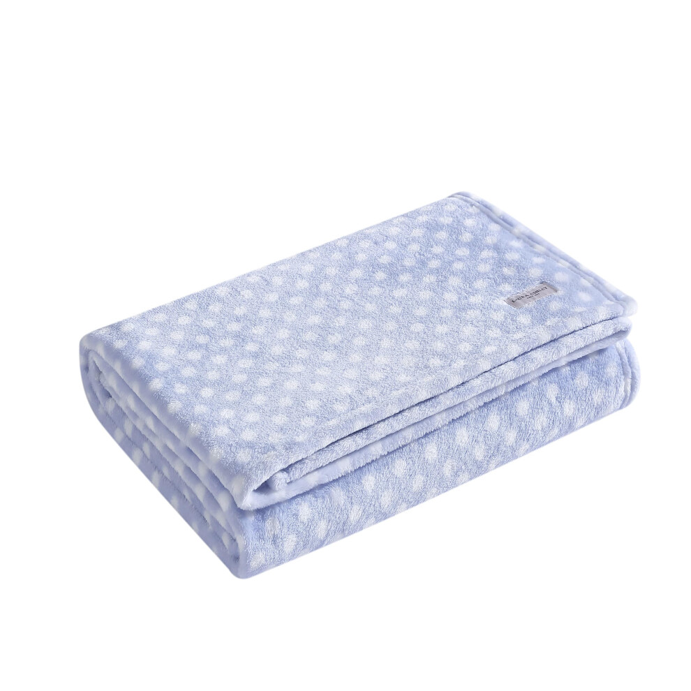 Laura Ashley Kids - Couverture super douce en peluche pour enfants, d   coration de chambre amusante et fantaisiste (pois pointus violets 127 x 152