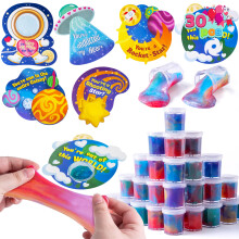 JOYIN 30 Pack Valentinstagskarten mit Galaxy Slime Stressspielzeug für Kinder