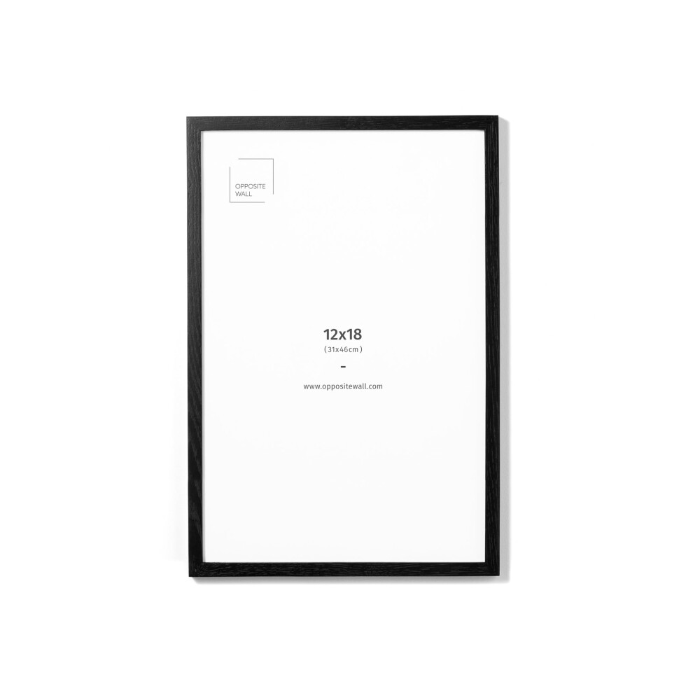 Pared Opuesta - 30 X 45 Cm - Marco De Fotos De Madera De Roble Negro - Ligero, Vers Til E Irrompible - P Ster O Marco De Fotos Para Colgar En La-image