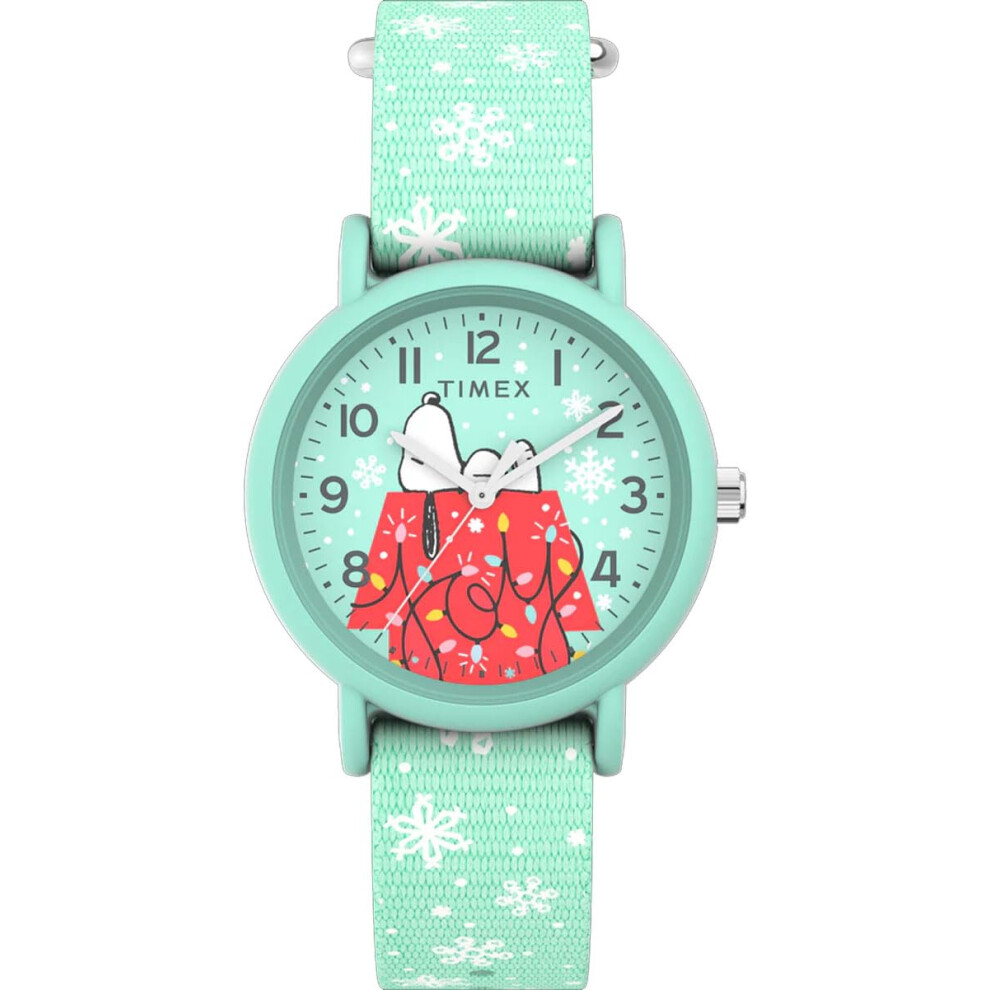 Timex TW2W24700 x Peanuts Holiday 34mm Fabric Strap Watch
