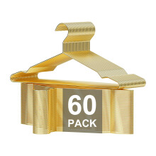 Metal Hangers 60 Pack Heavy Duty  Strong Wire Clothes Hangers with Notches  Space Saving Hangers Bulk for Standard Size Coats  Pants  Shirts  Suits  G