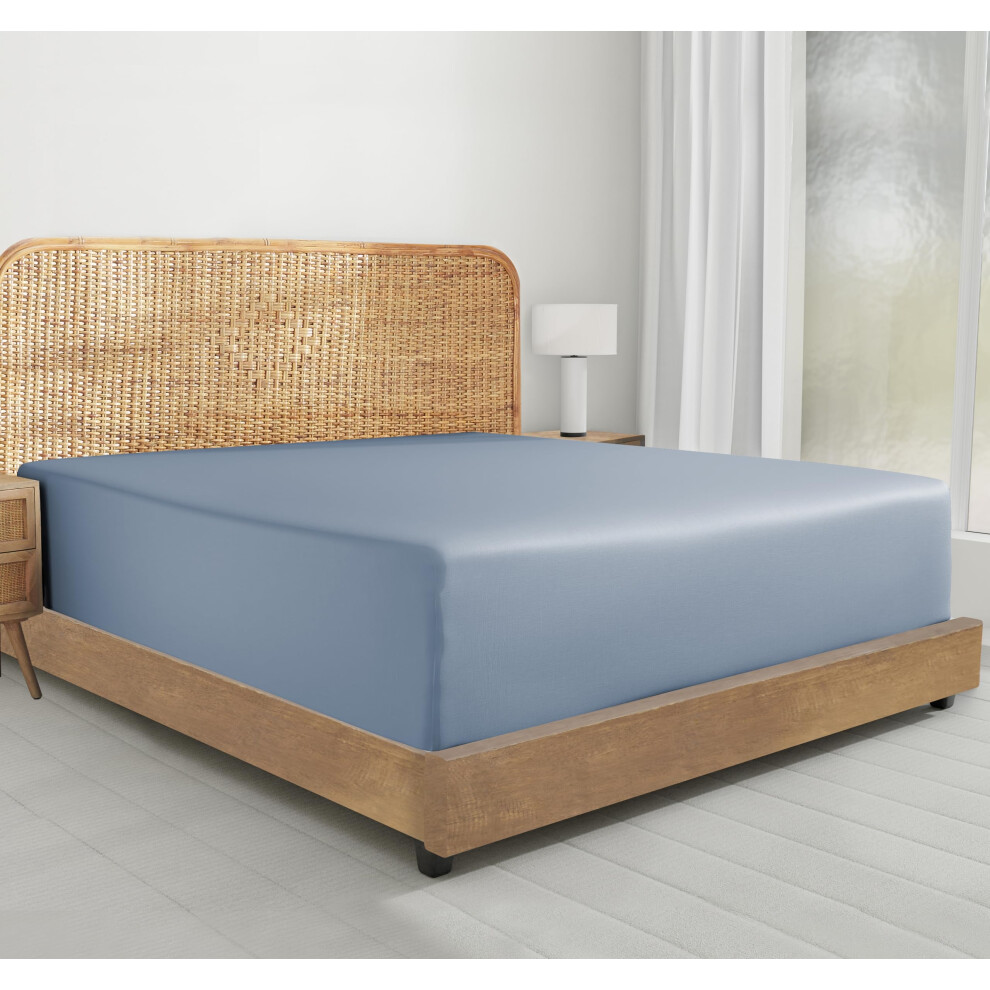 California Design Den Cal King Sheets Deep Pocket Only  100% Organic Cotton Fitted Sheet  Percale GOTS Certified  Cotton Fitted Sheet  Lightweight  Sn-image-OPC-PFRSC6F-NEW