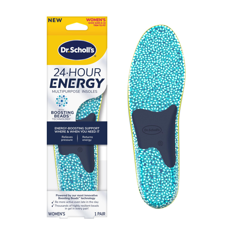 Scholl Dr. Scholl's 24-Hour Energy Multipurpose Insoles Returns Energy With Every Step Relieves Foot Pressure & Tired Achy Feet Memory Foam & Gel Insert