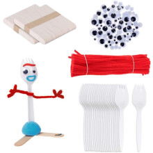 Vork Creativiteitsset Plastic Sporks Rode Pijpenragers Clever Eyes Ijslollystokje