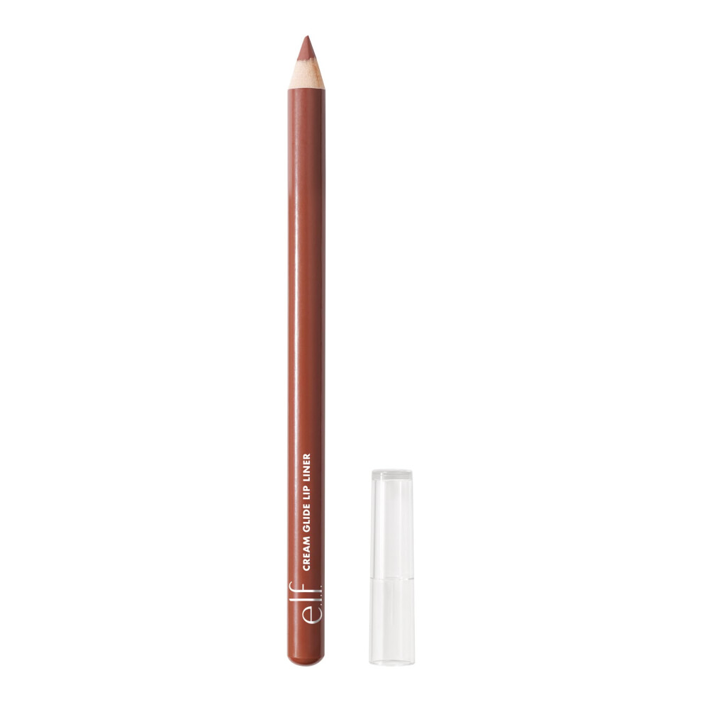e.l.f. Cream Glide Lip Liner  Highly-Pigmented Pencil For Shaping & Sculpting Lips  Semi-Matte Finish  Vegan & Cruelty-Free  Mauve Aside