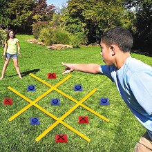 VANPET Upgrade Giant Tic Tac Toe -peli Pihapelit Ulkopelit aikuisille ja perheille Takapihapelit Suuren pihan heittopeli Tic Tac Toss -pelit ympri l