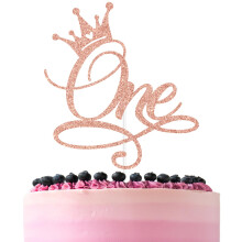 Rose Gold Glitter One Cake Topper Happy 1st Birthday/Wild One/Princess Happy 1st Birthday Princess Themed Baby's 1st Birthday Baby Shower Party