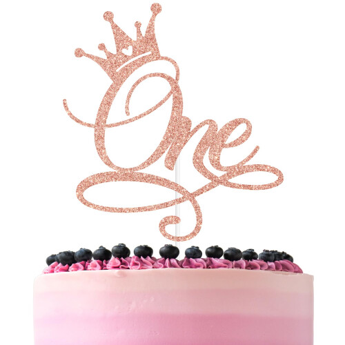 Rose Gold Glitter One Cake Topper Happy 1st Birthday/Wild One/Princess ...