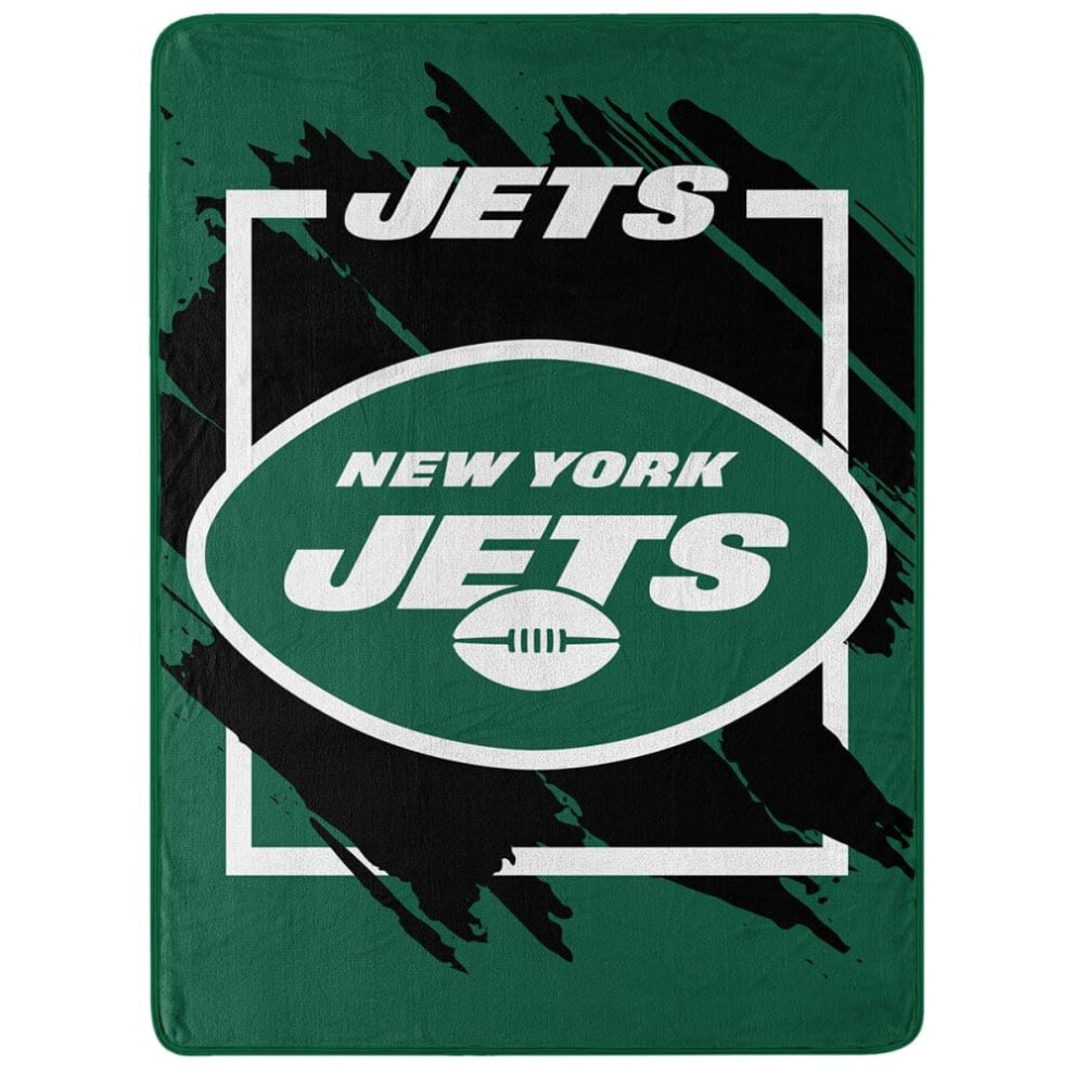 New York Jets Deken 46X60 Micro Raschel Dimensionaal Ontwerp Opgerold-image