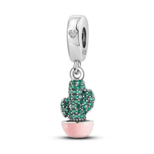 Cactus Charm Beaded Charm Desert Charm Plant Charm Sterling Zilver Cadeau voor vrouw Vrouwen Vrienden Familie Compatibel met Pandora