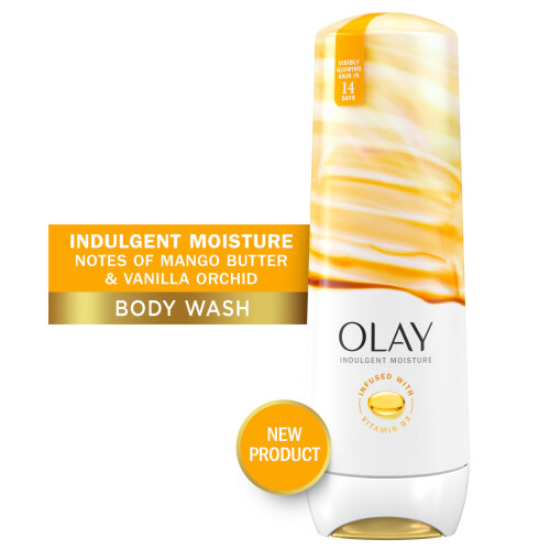 Olay Olay Indulgent Body Wash για Γυναίκες, με Βιταμίνη B3, Μάνγκο και Βανίλια, 20 fl oz 1