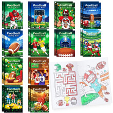 Benlouis 24 pcs fodbold mini farvelægning bøger sport fodbold tema fødselsdagsfest favoriserer aktivitetsbøger bulk til børn drenge super fodbold