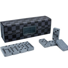 Vovotuzzi Black and Gray Domino Set Double Six Dominoes Set of 28 Dominoes Set for Adults and Kids Ages 8 and UP for Famliy Game Night(Gray)