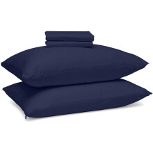 CirclesHome Pillow Protectors 2 Pack Standard Zippered - 100% Cotton Breathable Pillowcases - Protects Pillows from Dirt Dust and Debris (Standard -