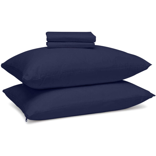 CirclesHome Protetores de Almofadas 2 Pack Standard com Zíper - 100% Algodão Respirável