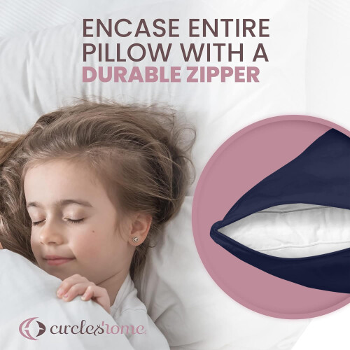 CirclesHome Protetores de Almofadas 2 Pack Standard com Zíper - 100% Algodão Respirável 2
