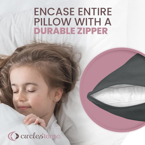 Protetores de Almofadas CirclesHome 4 Pack Rei com Zíper - 100% Algodão Respirável 1