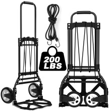 Zusammenklappbarer Handwagen und Rollwagen, 200 LB Tragkraft, verbesserter Rollwagen aus Aluminium, verl   ngerter Griff, tragbarer Rollwagen f   r R