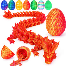 TBOLINE 3D Printed Dragon Egg Dragon Eggs with Dragon Inside Crystal Dragon Fidget Toys Full Articulated Dragon Dragon in Egg Adults Fidget Toys for