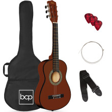 Best Choice Products 30 Zoll Akustikgitarre f r Kinder, Anf nger-Starter-Set mit Gurt, Koffer und Saiten, Mahagoni-Beize