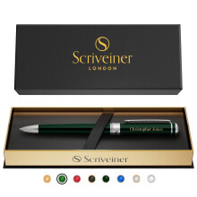 Scriveiner Personalisierter British Racing Green Stift - Luxuriöser grüner Lackstift mit Chromfinish