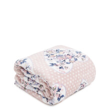 Vera Bradley Fleece Plush Throw Blanket  Mon Amour Soft Blush