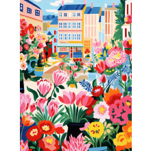 Cross & Glory - Petal Promenade: Jar v Paríži - 1000-dielna skladacka pre dospelých | Žiarivé jarné farby | Saténový povrch | 20""x 27""
