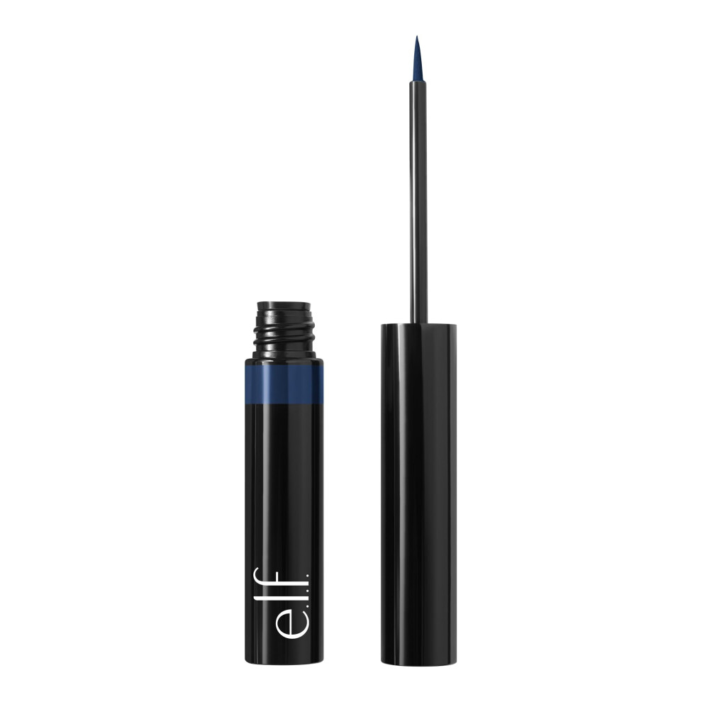 e.l.f. H2O Proof Inkwell Eyeliner Pen  High-pigment  Waterproof Liquid Eyeliner  Delivers A Matte Finish  Vegan & Cruelty-free  Navy Baby
