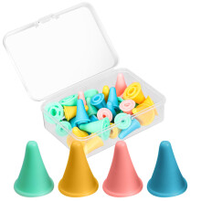 28 stuks breinaaldenstoppers Kleurrijke breinaalden Puntbeschermers 2 maten Naaldtipstoppers Gebreide naaldtiphoezen Breinaaldendop voor beginners Br