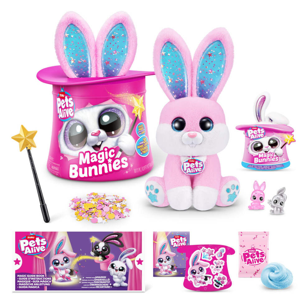 Pets Alive Magic Bunnies (Candy) Van Zuru Electronic Plush Unboxing Surprise Interactive Magic Toy-image