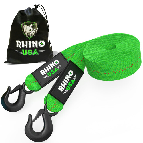 Rhino USA Ιμάντας Ρυμούλκας με Γάντζους (2 Ίντσες x 20 Πόδια) Δοκιμασμένος Έως 10,321lbs