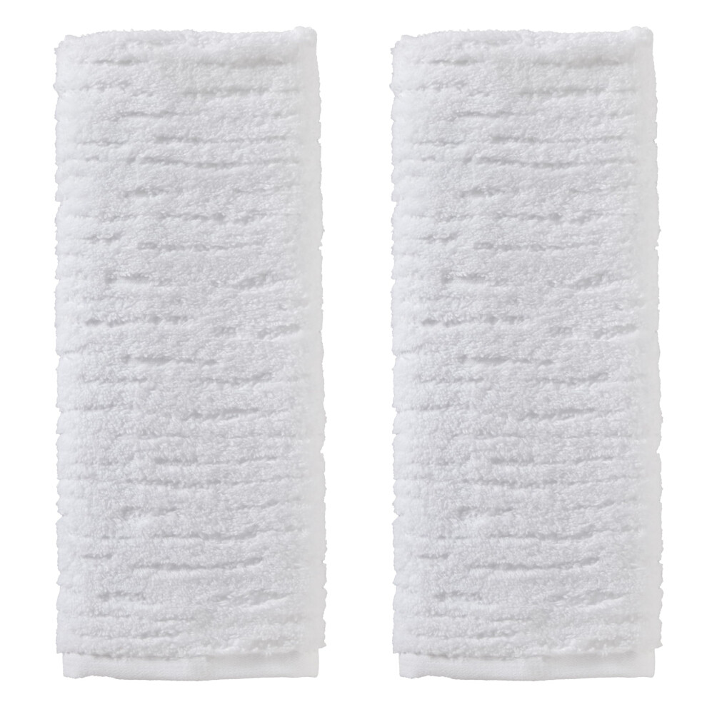 Ensemble de 2 serviettes de toilette de luxe en coton doux SKL Home Cloud, blanc