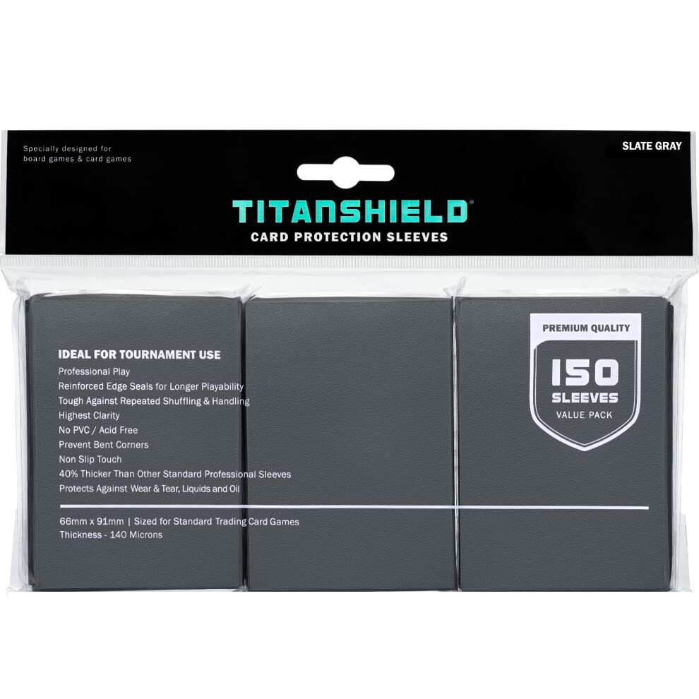 Titanshield Premium Gris Ardoise 150 Pochettes De Protection Pour Cartes Collectionner De Taille Standard Pour Magic The Gathering Mtg Baseball-image