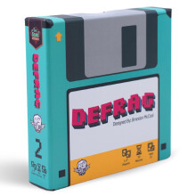 Defrag | Nostalgic Floppy Disk Themed Travel Size Board Game Play Anywhere | Challenging Puzzle Game with Scenerio Booklet | 1 Player Solo Game