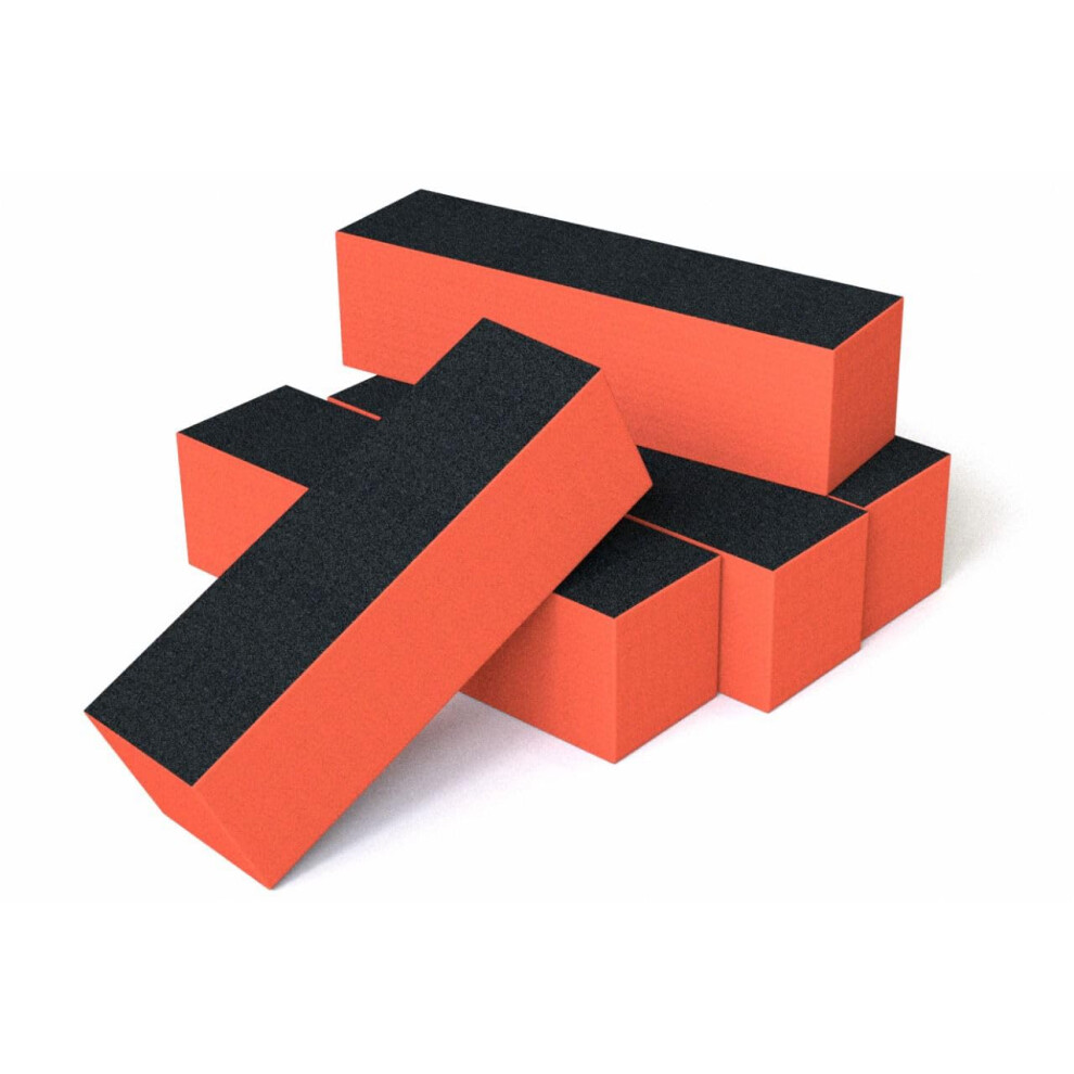 Moray Morary Durable Nail Buffer Sanding Block 100/180/100 Grit Orange Buffer For Buffing Pedicure Tool 5 Pcs