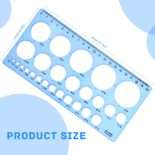 Circle Stencil Plastic Circle Template Multi-Function Circle Template til tegning Circle Stencils Circle Templates Drafting Tools (Blue) 1
