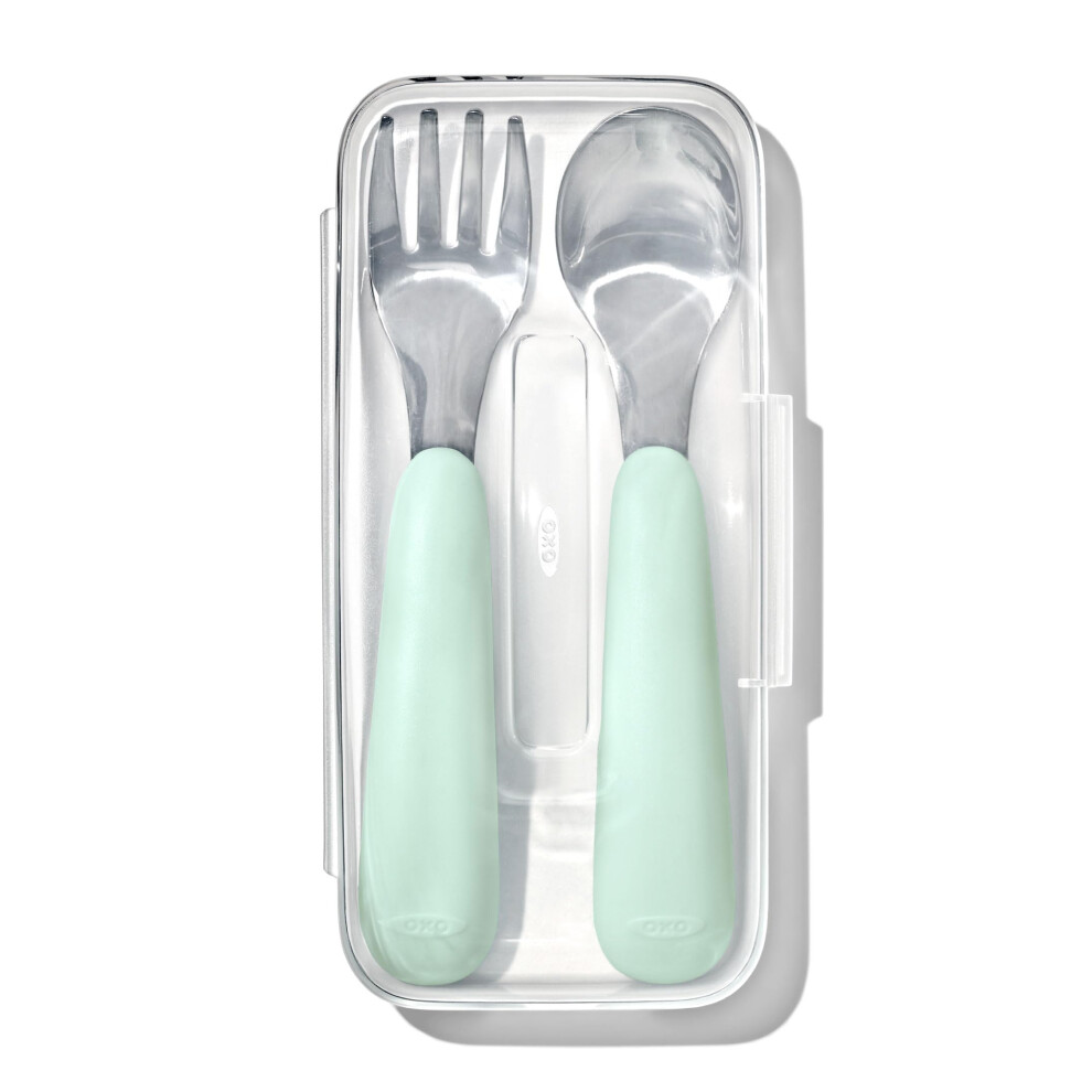 Oxo Tot On-The-Go Fork And Spoon Set - Opal