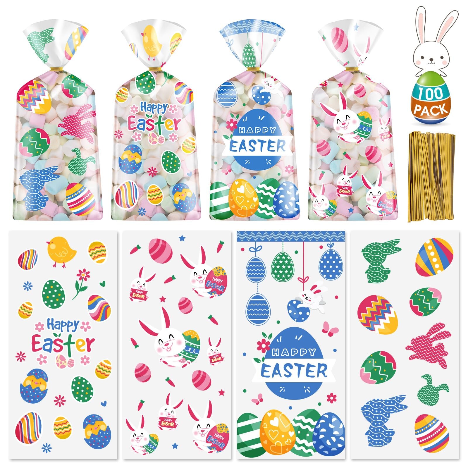 Lot De 100 Sachets À Bonbons Transparents - 30 X 16 Cm - Flocon De