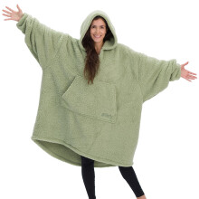 THE COMFY Teddy Bear Quarter-Zip | Sherpa Wearable Blanket with Quarter Length Zipper Oversized Design with Hood and Pocket from Shark Tank fo