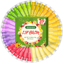 RBUGR 39 Pack of Lip Balm 12 Flavored Lip Balm in Bulk Natural Lip Balm Set Beeswax Moisturising & Soothing Lip Balms Bulk Gifts for Women Stocking